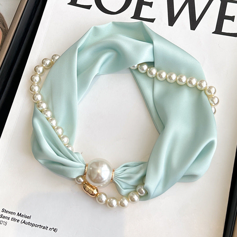 Elegant Magnetic Pearl Chain Necklace Scarf MK2BLW6W6NSI79