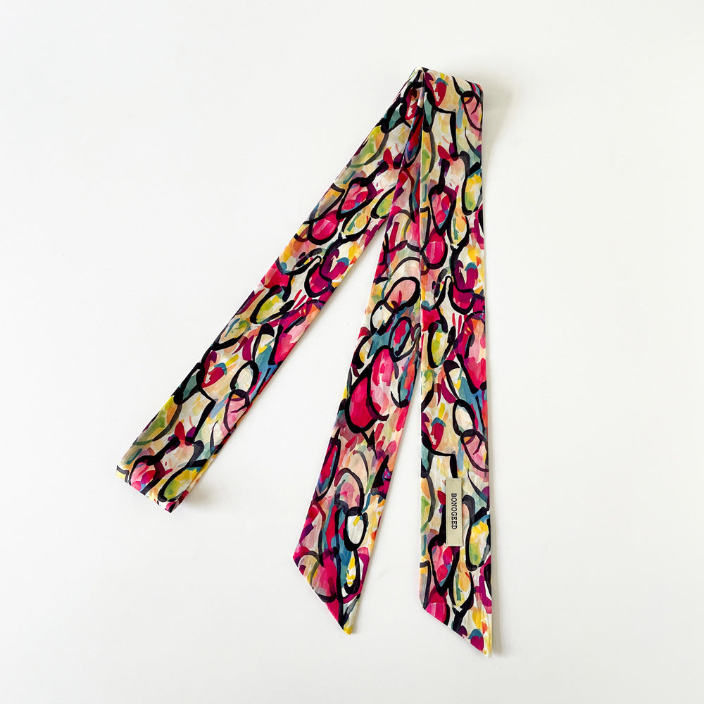 Floral Print Long Scarf - DippedShop Wholesale - #3731