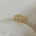 Open Pearl Rhinestone Ring - DippedShop Wholesale - #0803