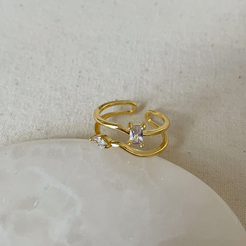 Open Pearl Rhinestone Ring - DippedShop Wholesale - #0803