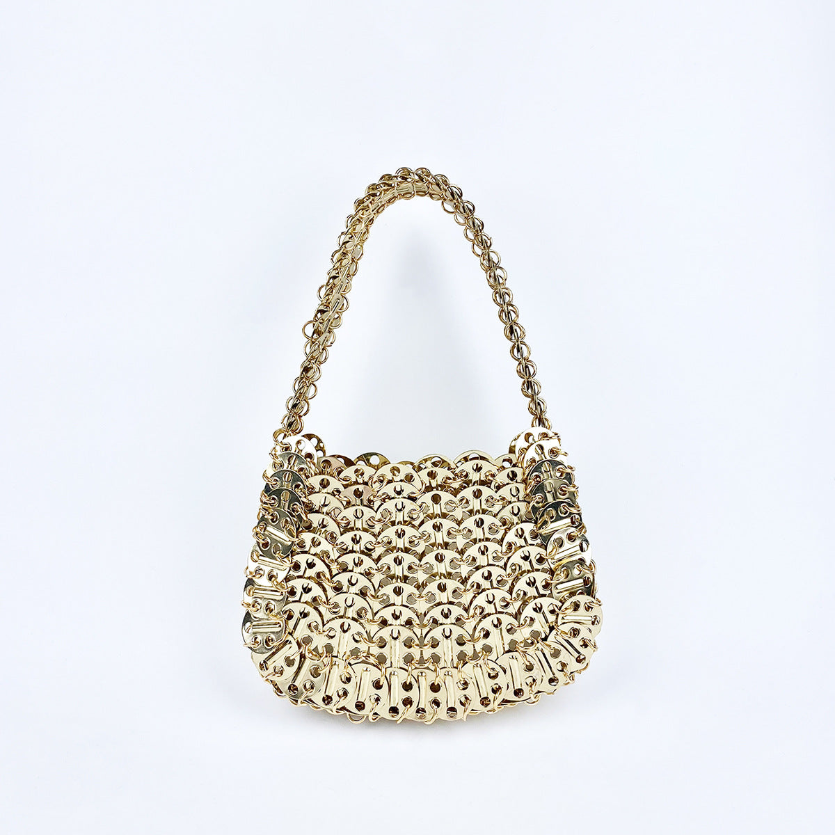 Stylish Solid Color Hand Woven Glitter Sequin Handbag 8CW6BBG514T