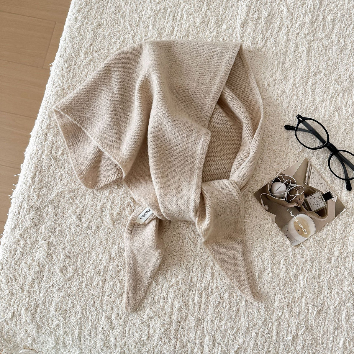 Trendy Solid Color Knit Headscraf Triangle Scarf 6W6NSC91