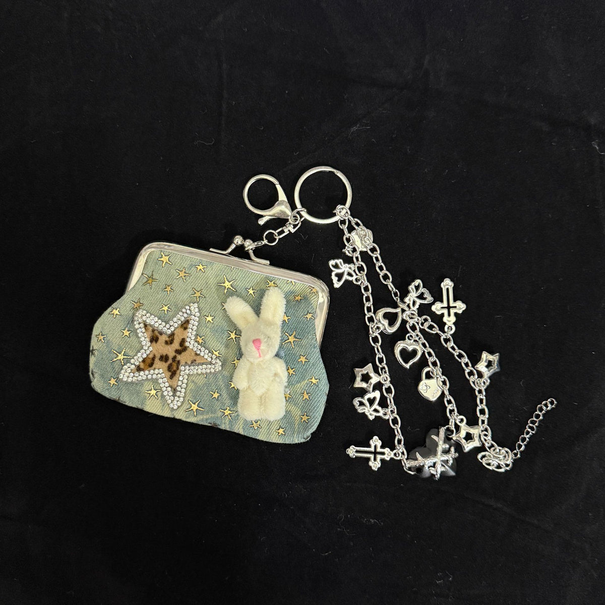 Denim Kiss-Lock Coin Purse - DippedShop Wholesale - #6659