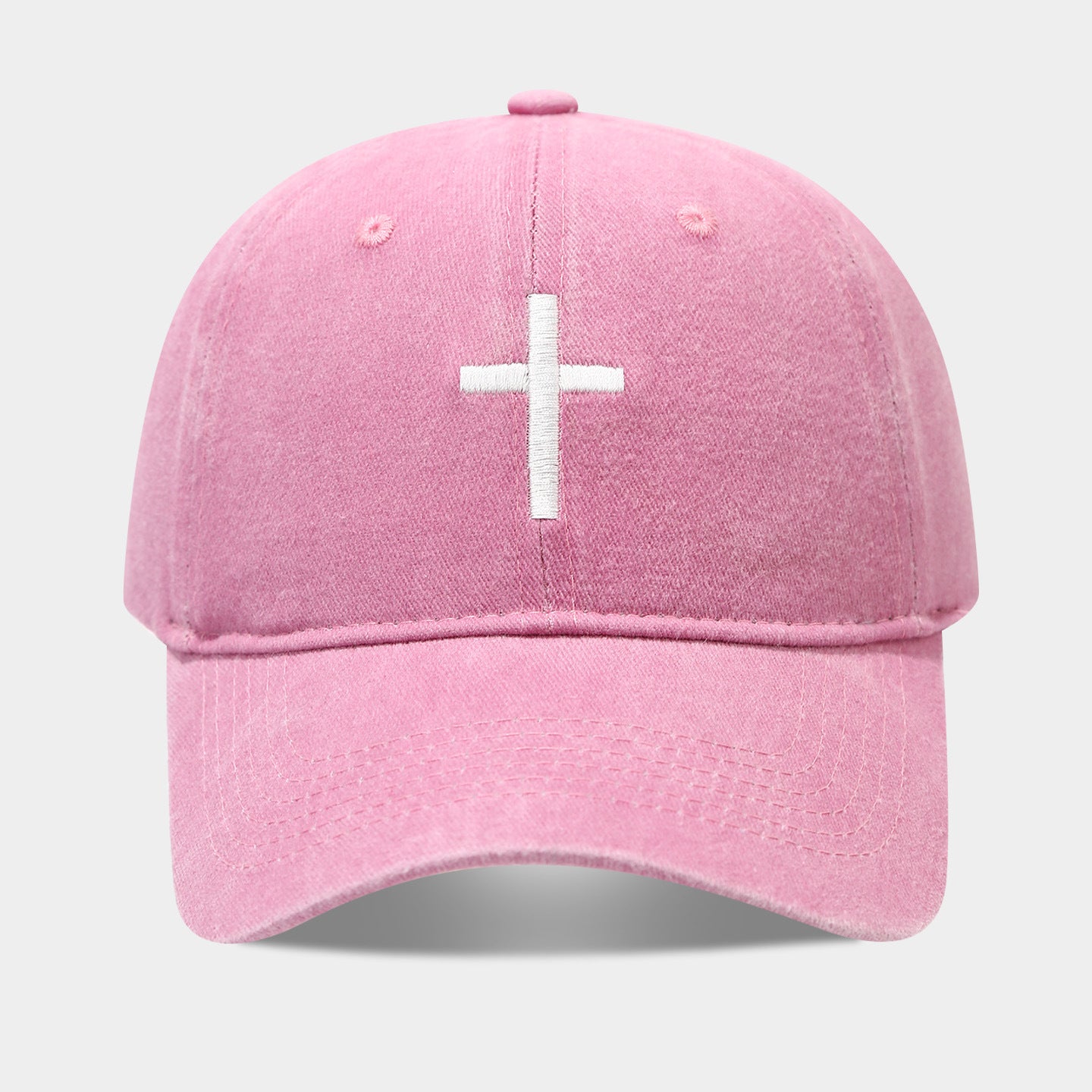 Solid Cross Embroidery Baseball Cap - DippedShop Wholesale - #6387