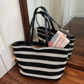 Minimalist Color Block Striped Tote Bag 6W10BBG1937