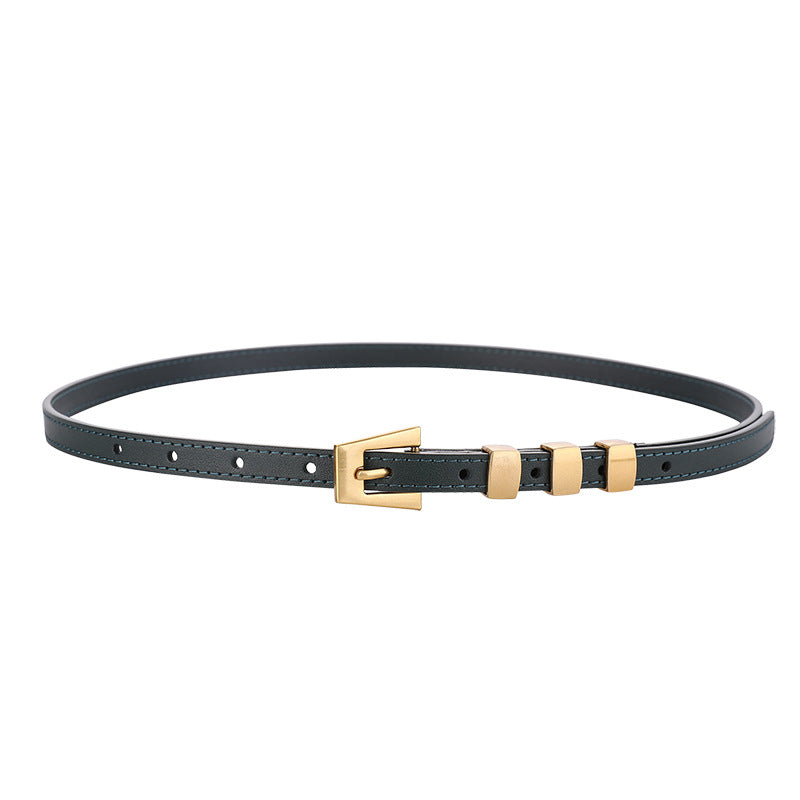 Minimalist Unique Buckle SKinny Leather Belt MK2MBAS6W6JBT153