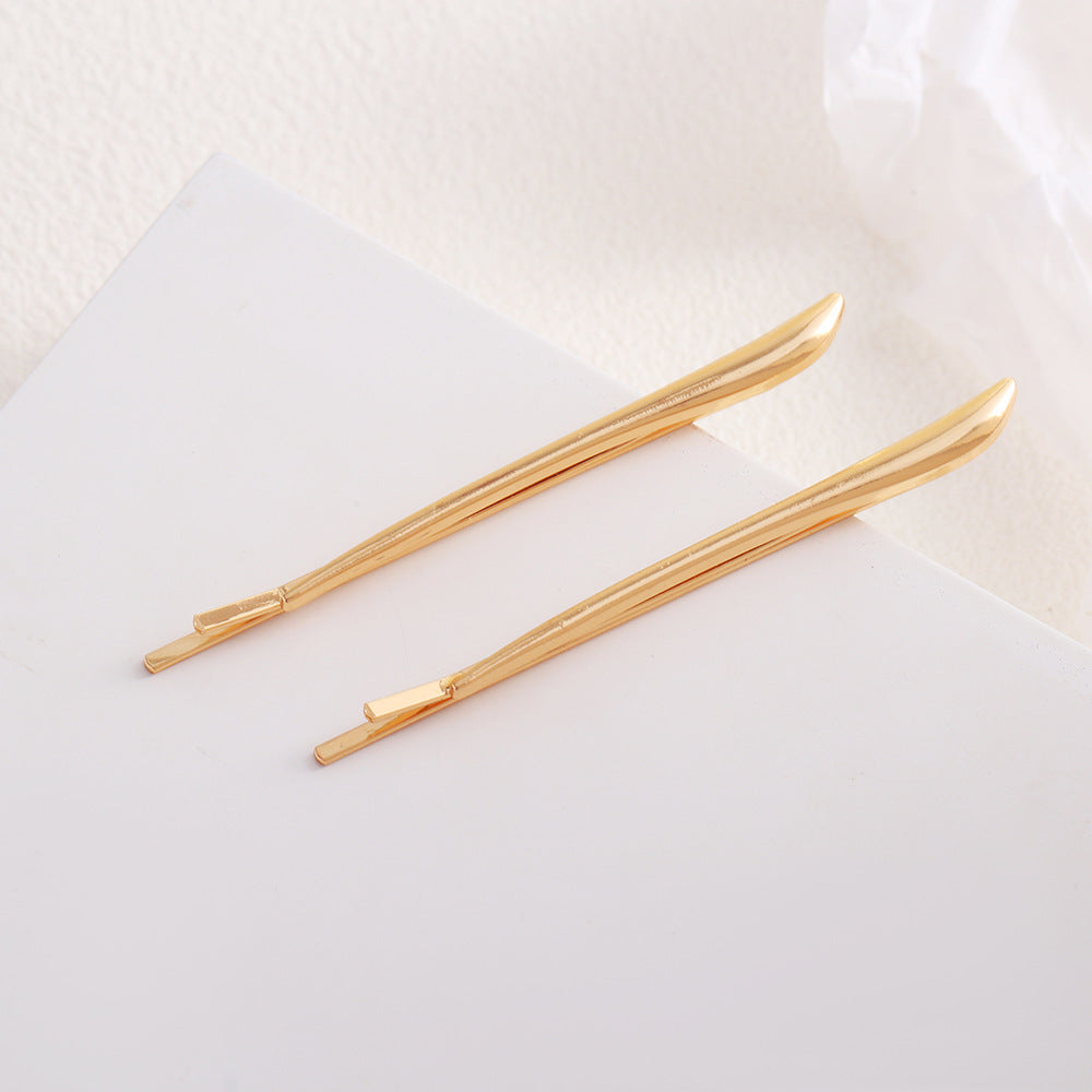 Elegant Gold Plated Geometric Metal Hair Clips MK2MBEP6W6HCP381