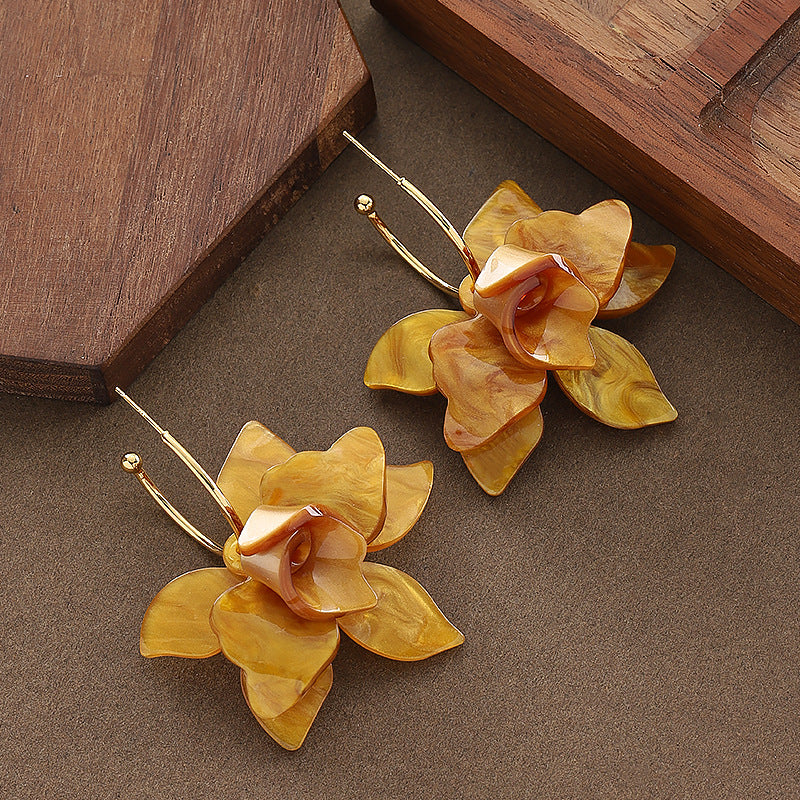 Resin Floral Earrings - DippedShop Wholesale - #0803