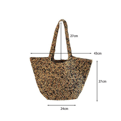 Stylish Large Capacity Straw Woven Tote Bag 8CW6BBG525L