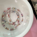 Colorful Crystal Bowknot Pendant Beaded Necklace 6W6JNC443