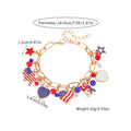 Gold Plated American Flag Pendant Tassel Chain Bracelet 8ZA6JBR132T