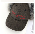 Winter Warm Letter Embroidery Faux Fur Baseball Cap 6W6HAT522