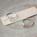 Heart Bowknot Beaded Open Ring - DippedShop Wholesale - #2531