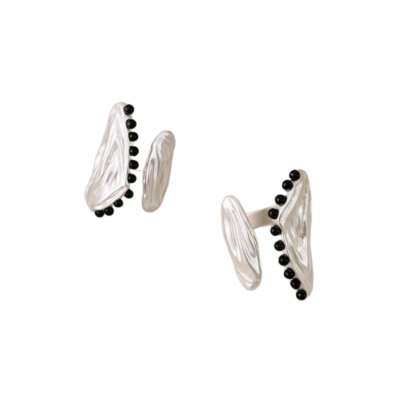 Chunky Ruched Textured Beaded Open Statement Ring 8ZA6JRG153L