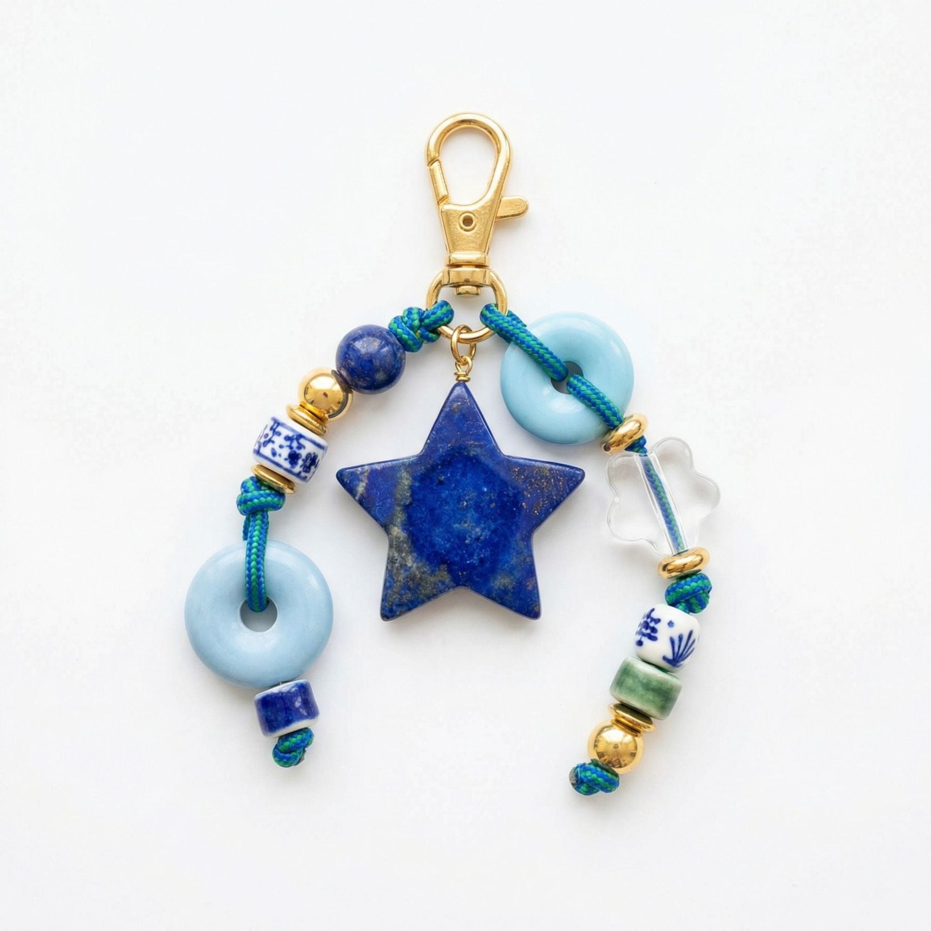 Vintage Star Beaded Braided Keychain Bag Charm MK2ZCEP6W10BBC77
