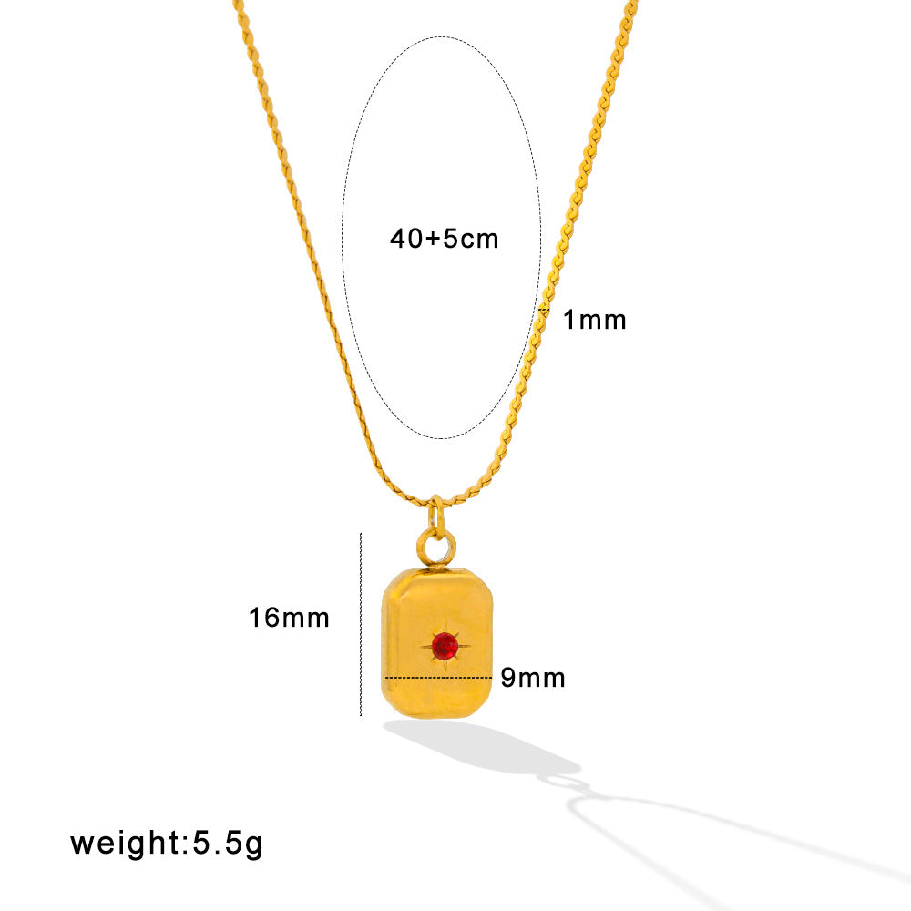 Gold Plated Rhinestone Pendant Necklace - DippedShop Wholesale - #3747