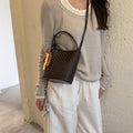 Trendy Woven Solid Color Handbag Bucket Bag 6W10BBG1987
