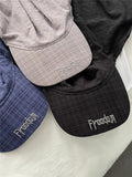 Vintage Letter Embroidery Plaid Scarf Baseball Cap 8BK6HAT186L