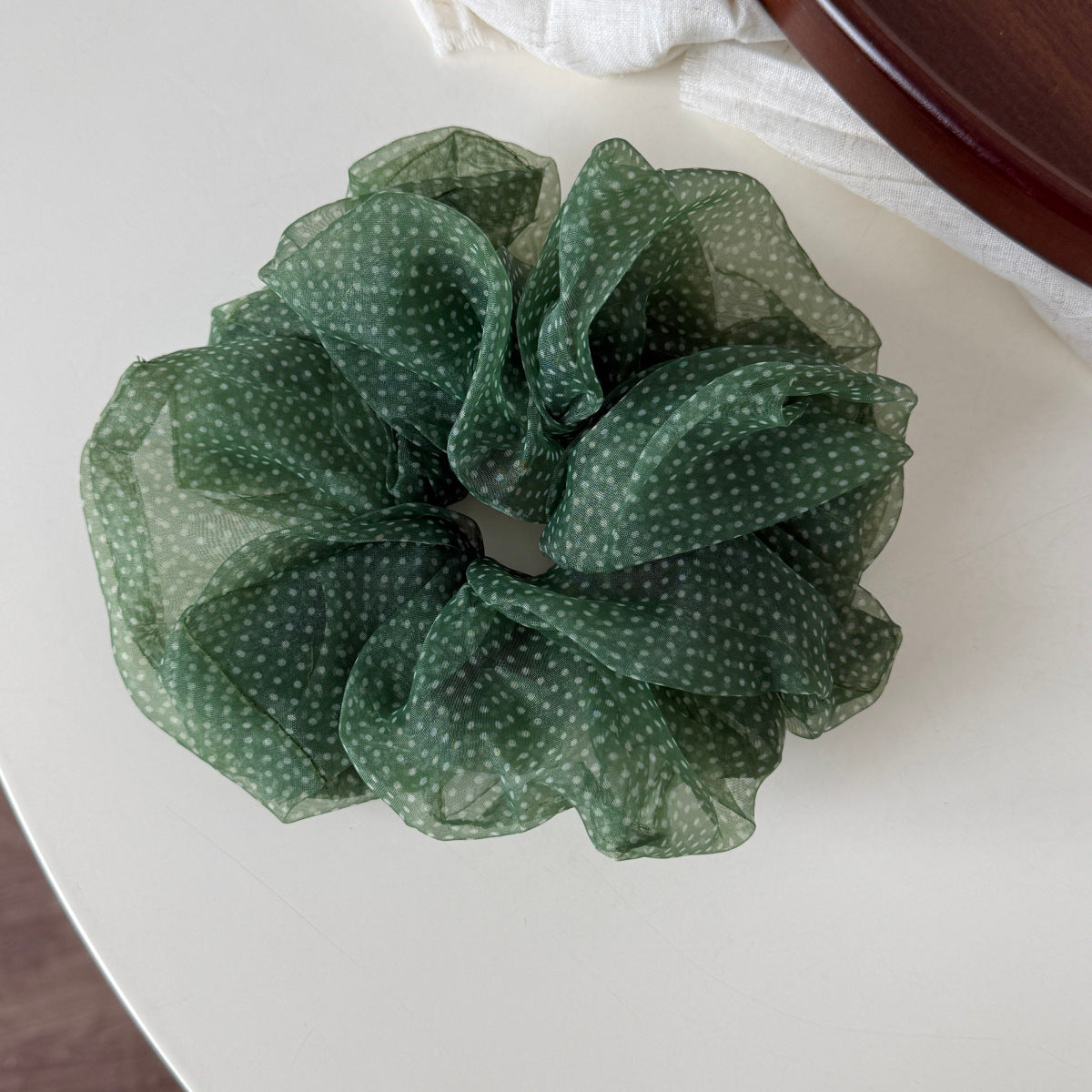 Retro Leopard Print Organza Ruffled Scrunchies 6W6HSR488