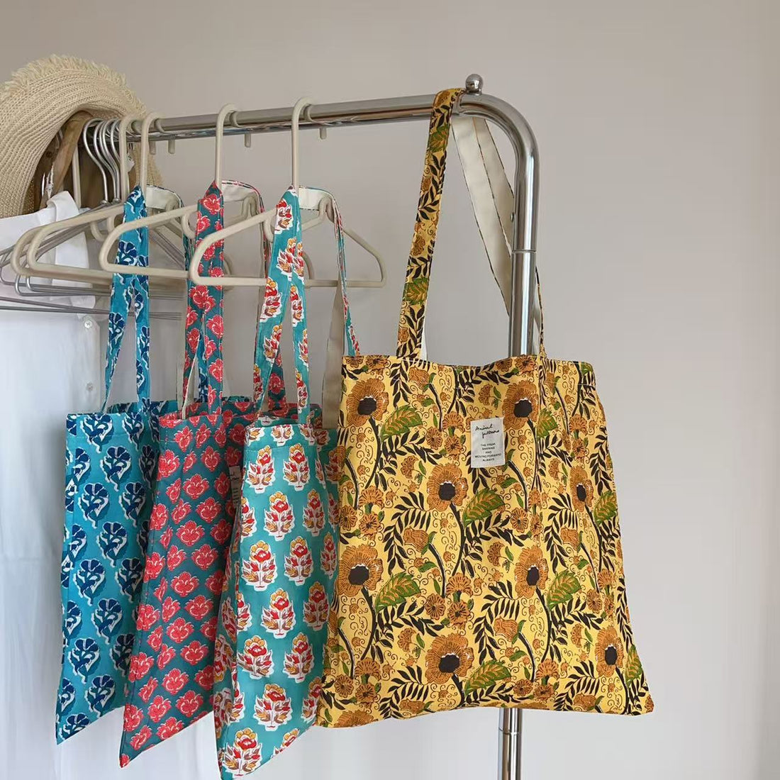 Flower Color Block Tote Bag - DippedShop Wholesale - #3475