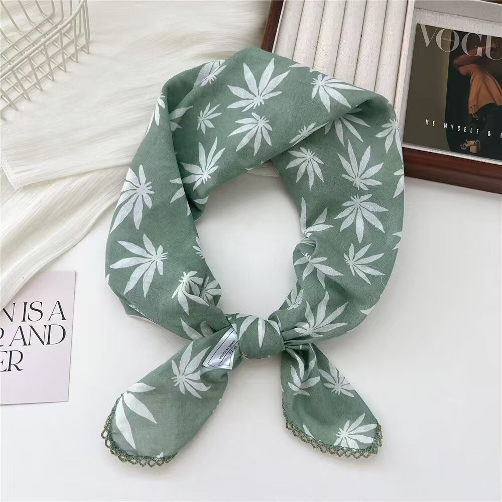 Flower Print Square Scarf - DippedShop Wholesale - #2499