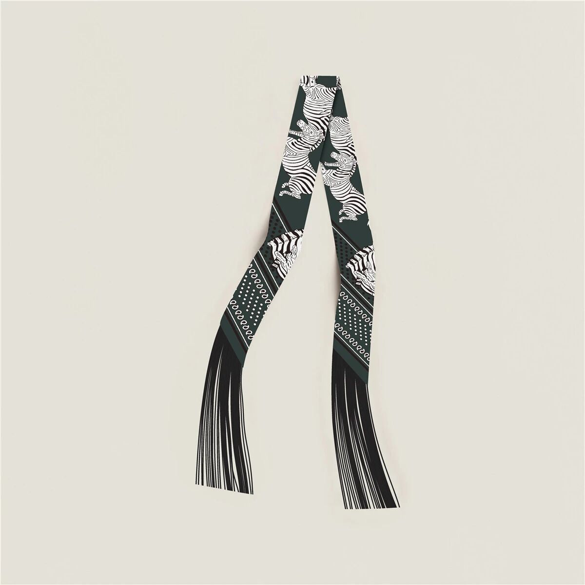 Horse Print Tassel Silk Scarf - DippedShop Wholesale - #0691