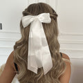 Minimalist Solid Color Satin Bowknot Hair Clips 6W6HCP1228