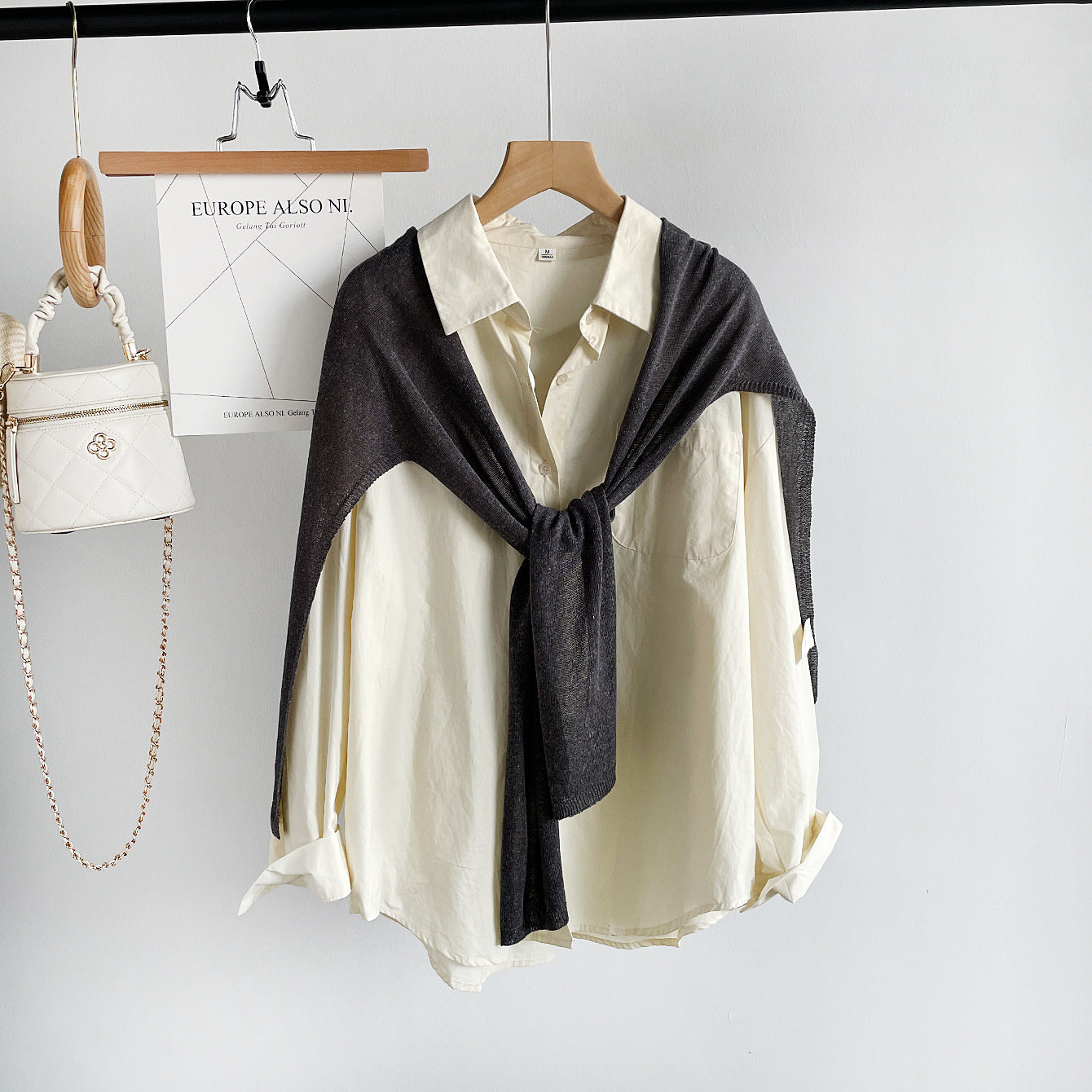 Solid Color Linen Shoulder Wrap Knit Shawl 6W6NSC125