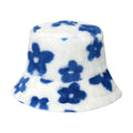 Cute Floral Print Color Block Plush Bucket Hat 6W6HAT822