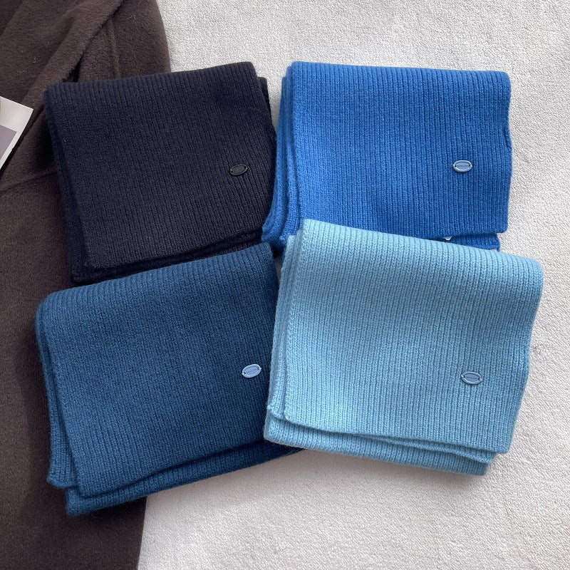 Solid Color Wool Blend Warm Knit Scarf 6W6NSC69
