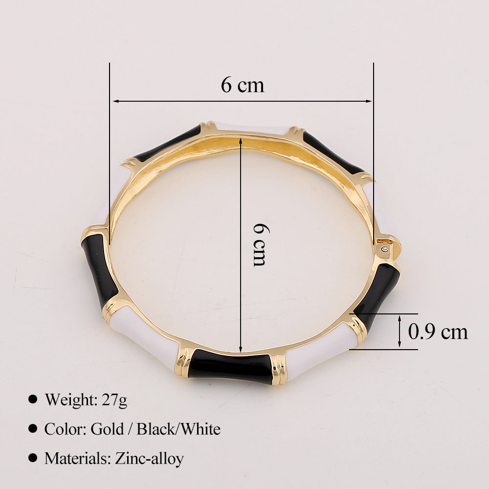 Trendy Wide Enamel Bangle - DippedShop Wholesale - #8915