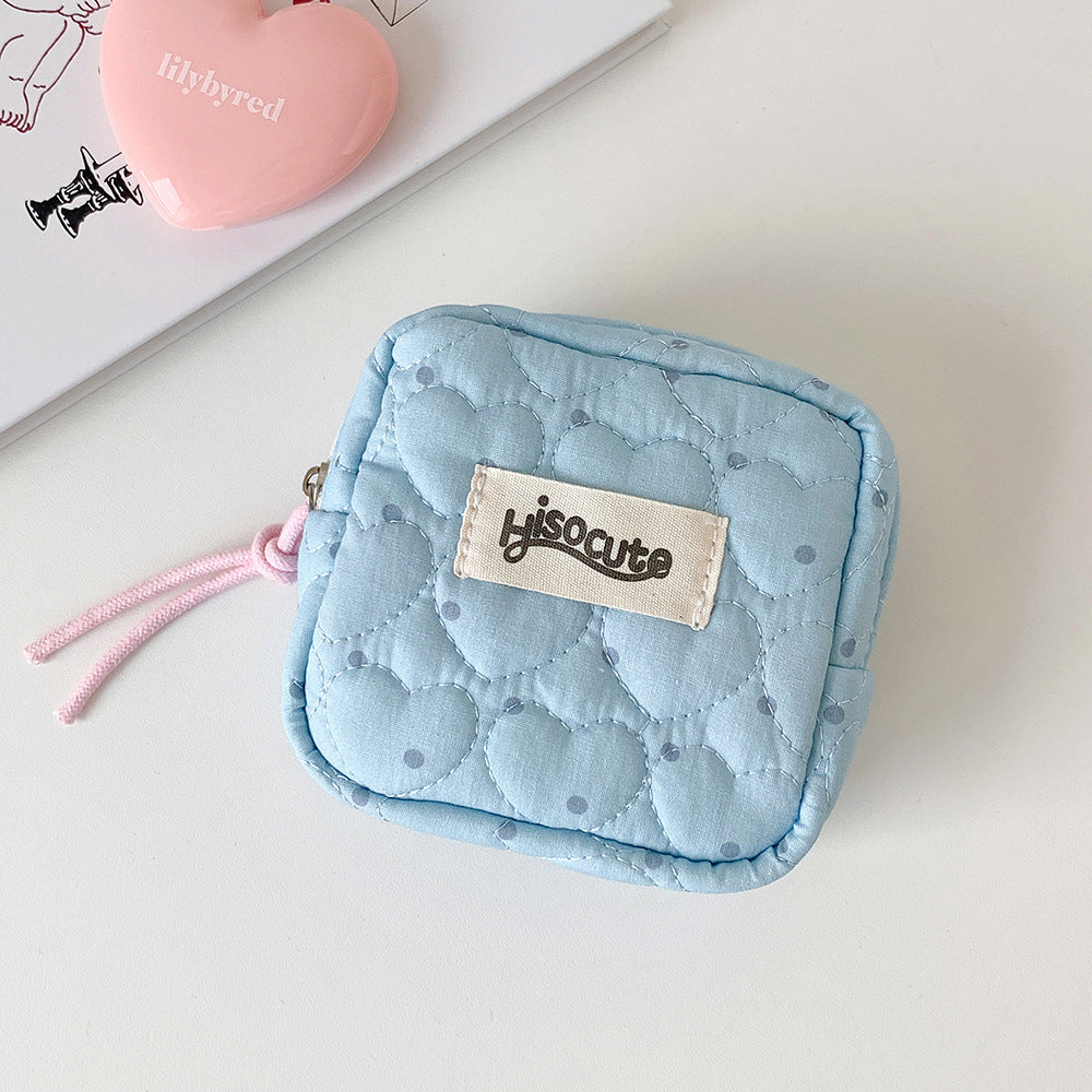 Mini Love Heart Quilted Shell Makeup Bag MK2BW6S10BOB102