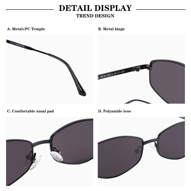 Geometric Metal Frame Sunglasses - DippedShop Wholesale - #0883