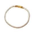 Minimalsit Gold Plated Cubic Zirconia Tennis Bracelet 6W6JBR473
