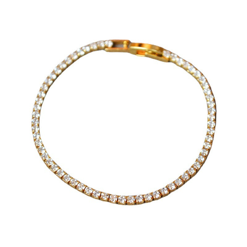 Minimalsit Gold Plated Cubic Zirconia Tennis Bracelet 6W6JBR473