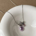 Fashion Cubic Zirconia Teardrop Pendant Necklace 6W6JNC433