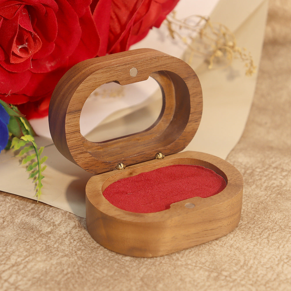 Oval Walnut Ring Box - DippedShop Wholesale - #1459