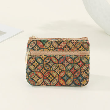 Retro Print Double-Layer Coin Purse Wallet DP25C715