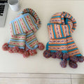 Fair Isle Pompom Knit Scarf - DippedShop Wholesale - #8099