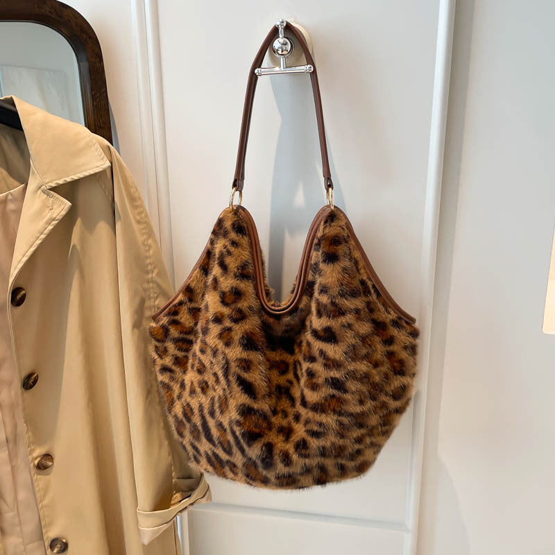 Vintage Leopard Pattern Large Capacity Shoulder Bag 6W10BBG1942