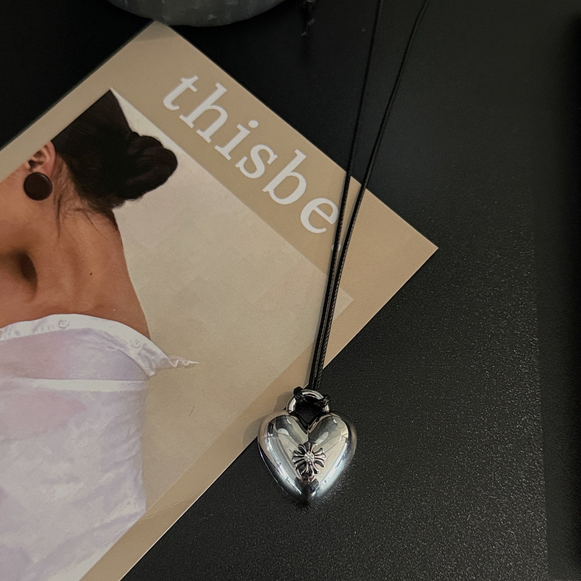 Minimalist Metal Heart Pendant Necklace 6W6JNC648
