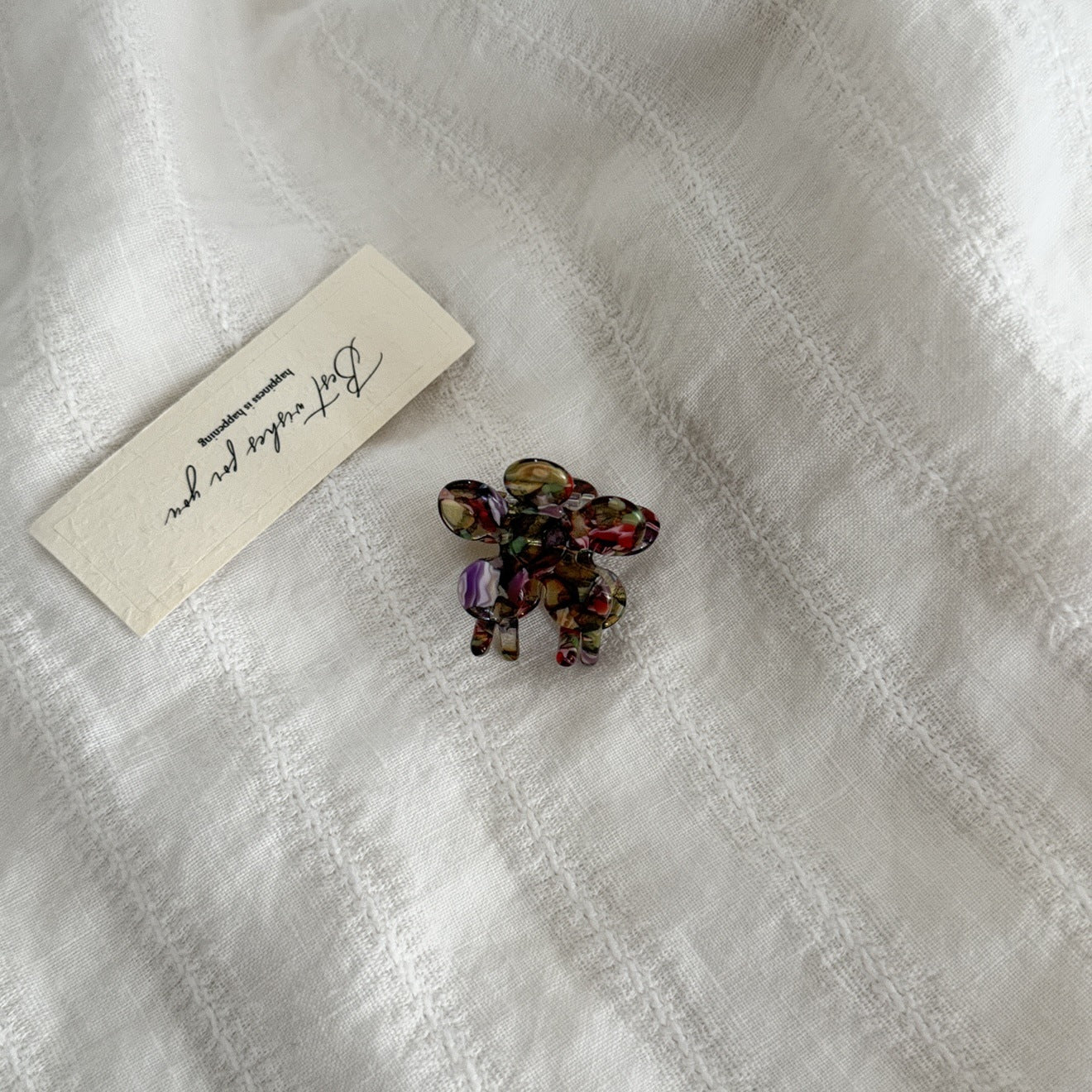 Cute Mini Color Block Flower Hair Claw Clip 6W6HCP1287
