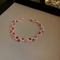 Elegant Geometric Emerald Rhinestone Pendant Bracelet 6W6JBR721