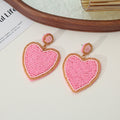 Beaded Heart Stud Earrings - DippedShop Wholesale - #6275