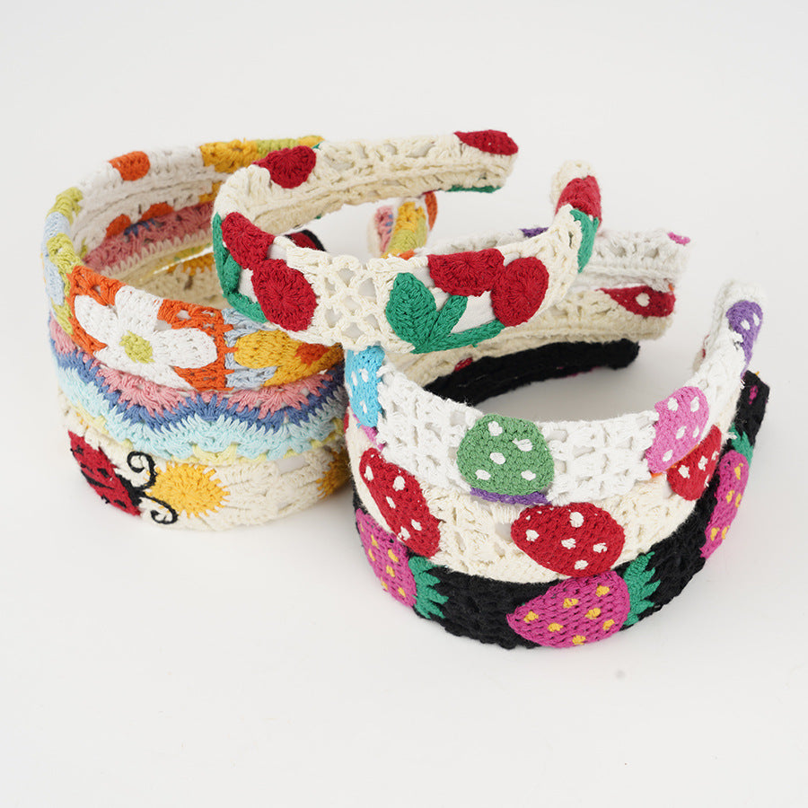 Knit Flower Hair Band - DippedShop Wholesale - #4435