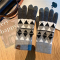 Plaid Knit Touch Screen Gloves - DippedShop Wholesale - #6403