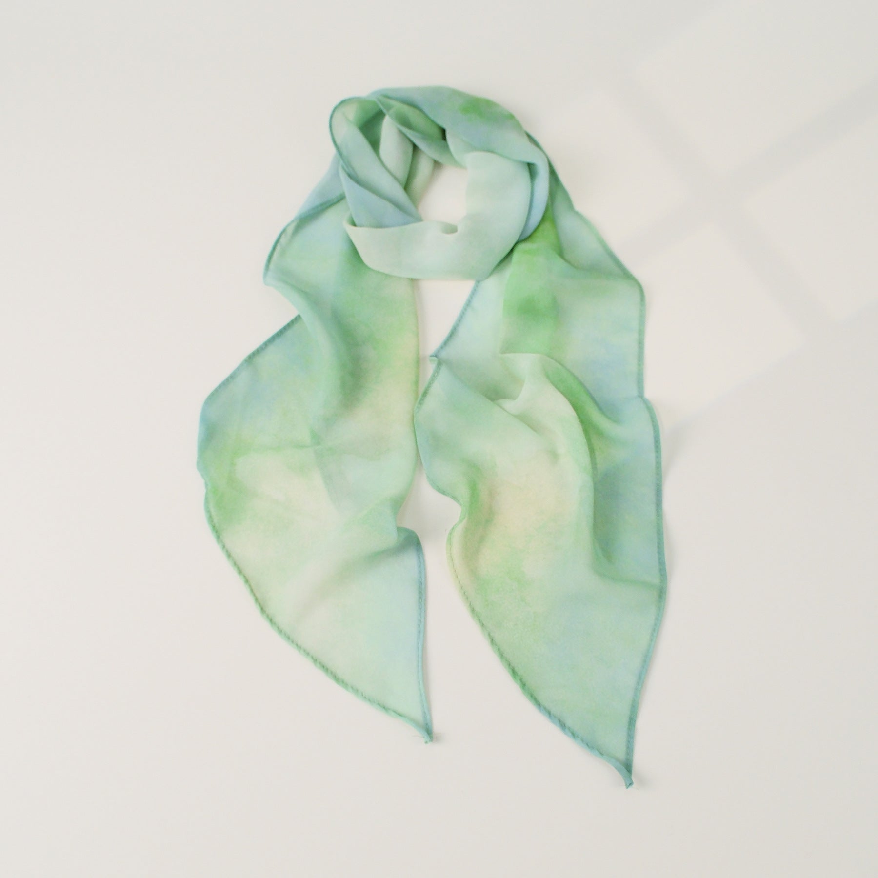 Color Block Plaid Print Silk Scarf 6W6NSI222