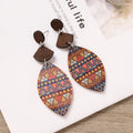 Boho Geometric Wooden Dangle Earrings - DippedShop Wholesale - #4659