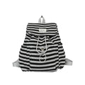 Minimalist Color Block Striped Flap Backpack 6S10BBG1430