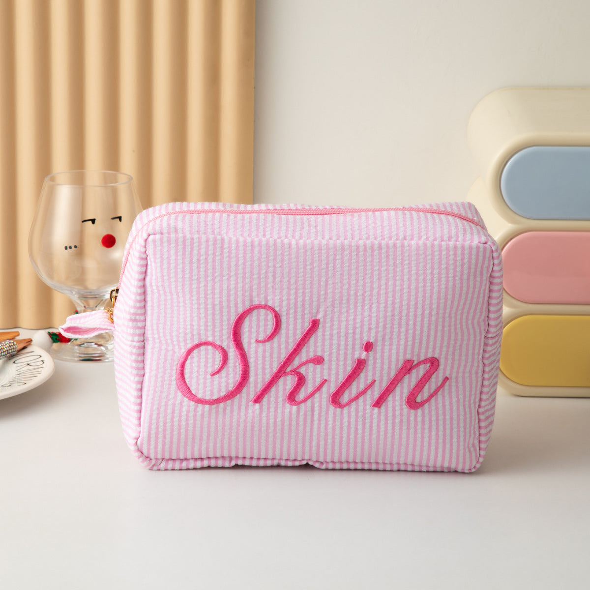 Stylish Striped Print Letter Embroidery - DippedShop Wholesale - #9667